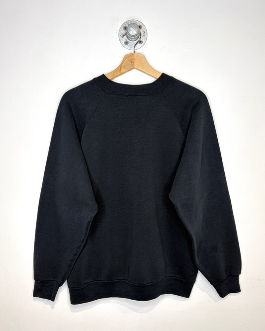 Vintage 90s Horse Race Eventing Black Raglan Crewneck Sweatshirt