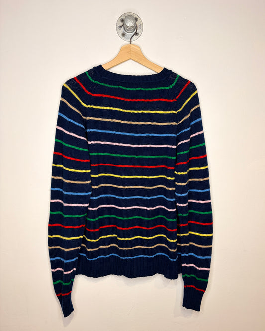 Vintage 90s Tilbury Navy Blue Striped Lightweight Sweater