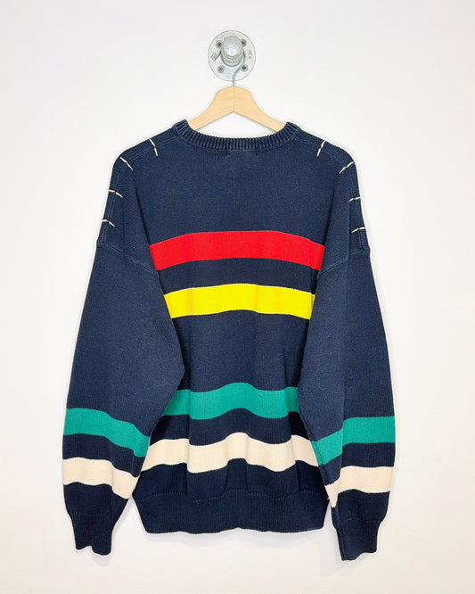Vintage Nautica Navy Blue Color Block Sweater