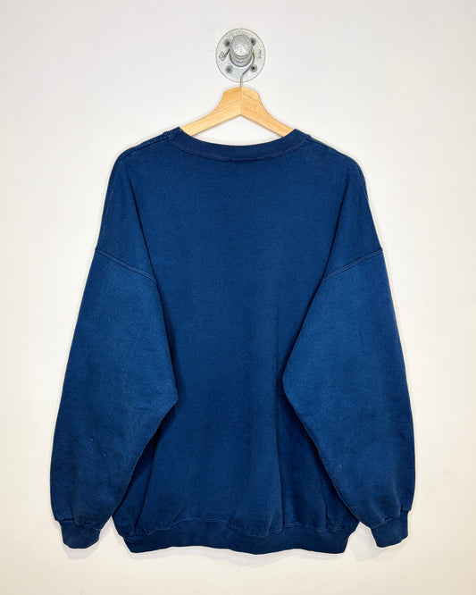 2000s Boxy MCC Faded Navy Blue Crewneck Sweatshirt