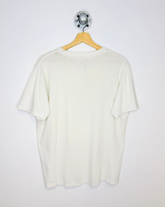 Y2K Thrashed Tribal Dragon White Tee Shirt