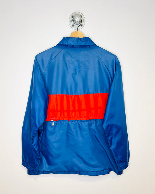 Vintage 70s TwoTone Blue & Red Zip Up Windbreaker
