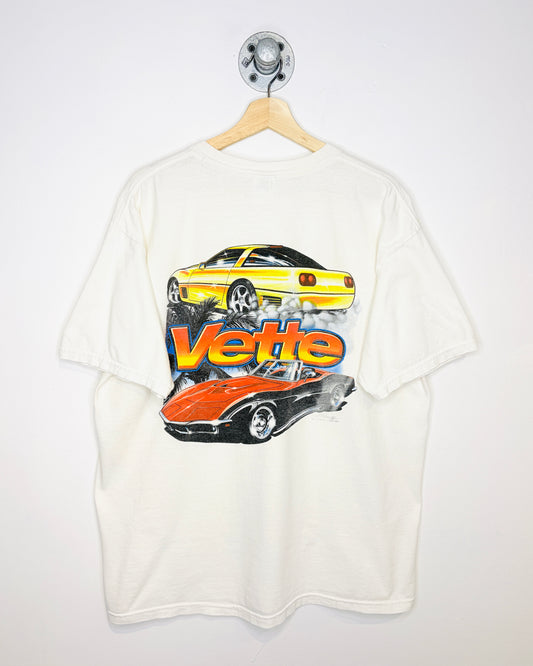 Vintage 2000s Corvette White Tee Shirt
