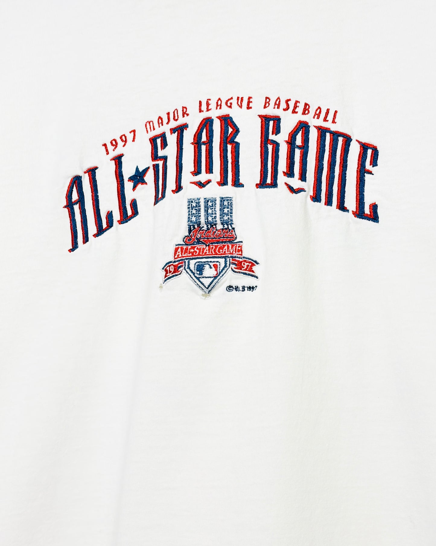 Vintage 1997 Cleveland Baseball All Star Game White Tee Shirt