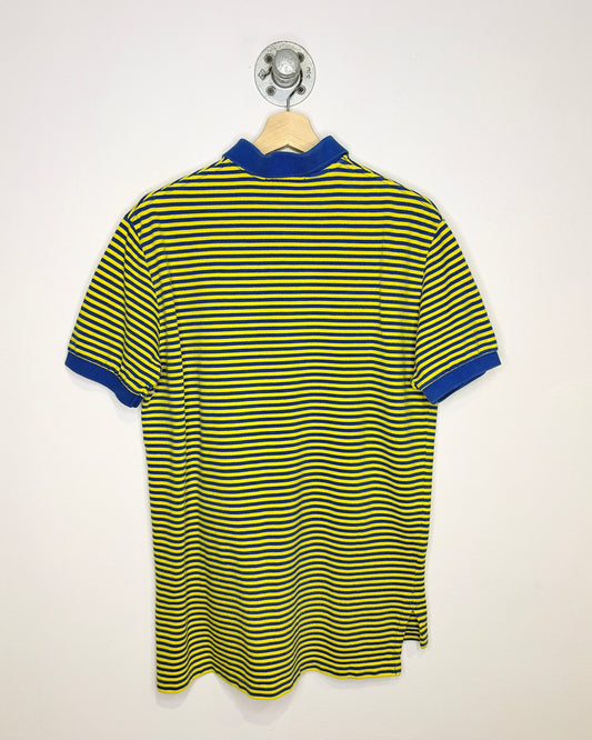 2000s Polo Ralph Lauren Blue & Yellow Striped Polo Shirt