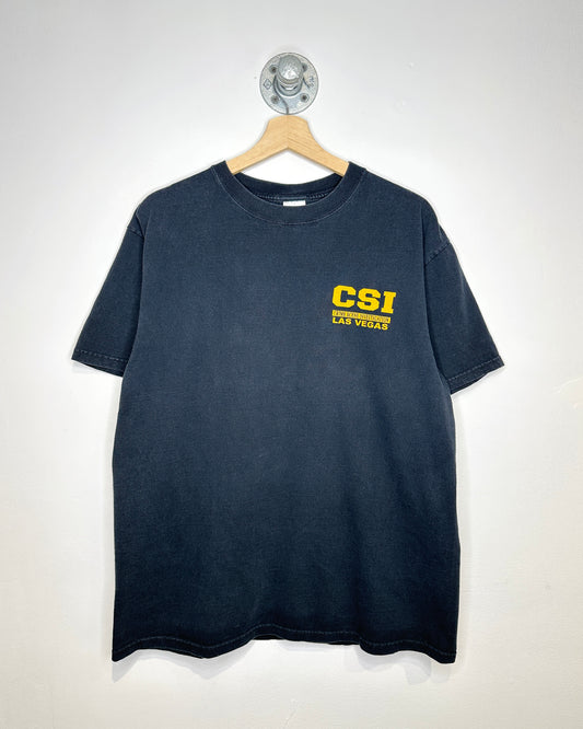 2000s CSI Las Vegas Faded Black Tee Shirt
