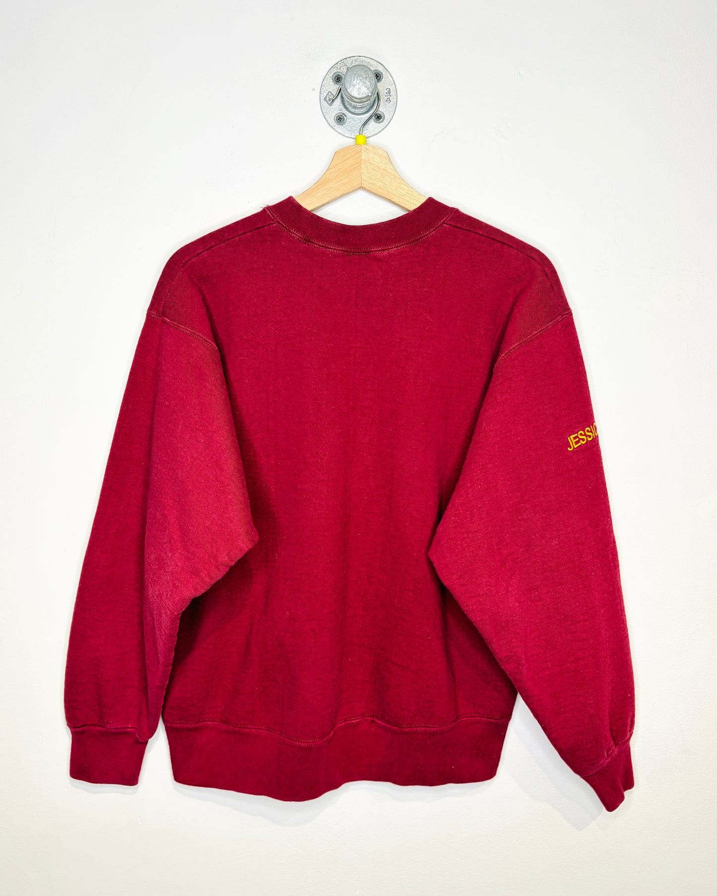 Vintage 1990s Curling Jessica Burgundy Crewneck Sweatshirt