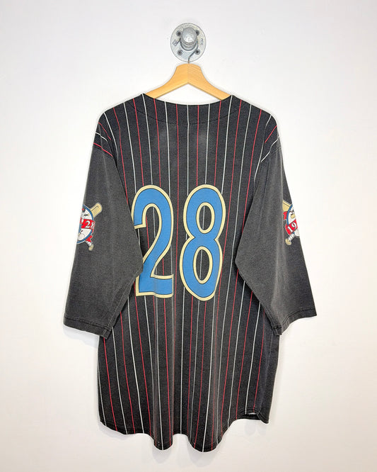 Vintage 90s Disney Mickey Baseball World Champs Black 3/4 Sleeve Shirt