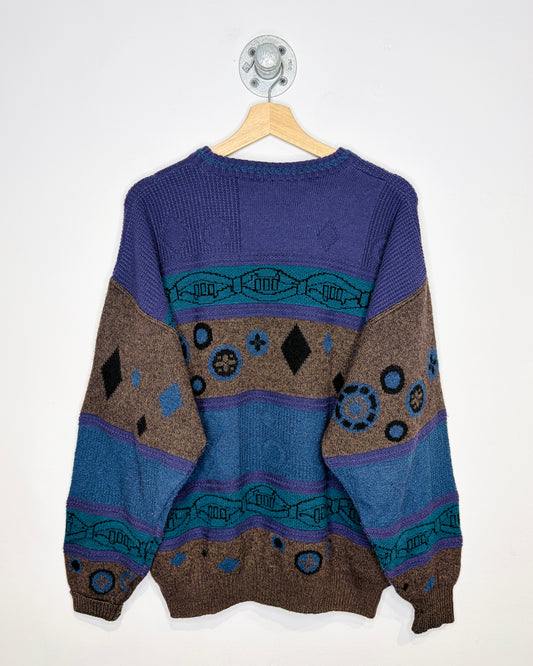 Vintage 90s Emilio Sandrini Purple Textured Sweater