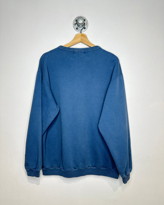 Vintage 1990s Campus Crew Washed Blue Crewneck Sweatshirt