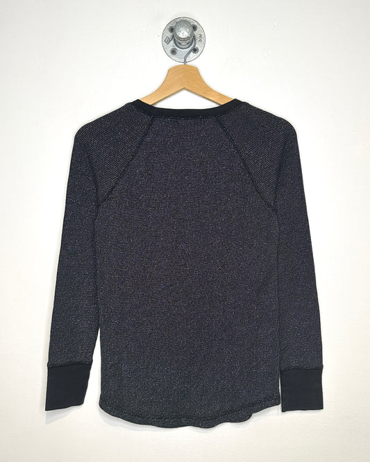 Faded Glory Women’s Speckled Long Sleeve Black Shirt