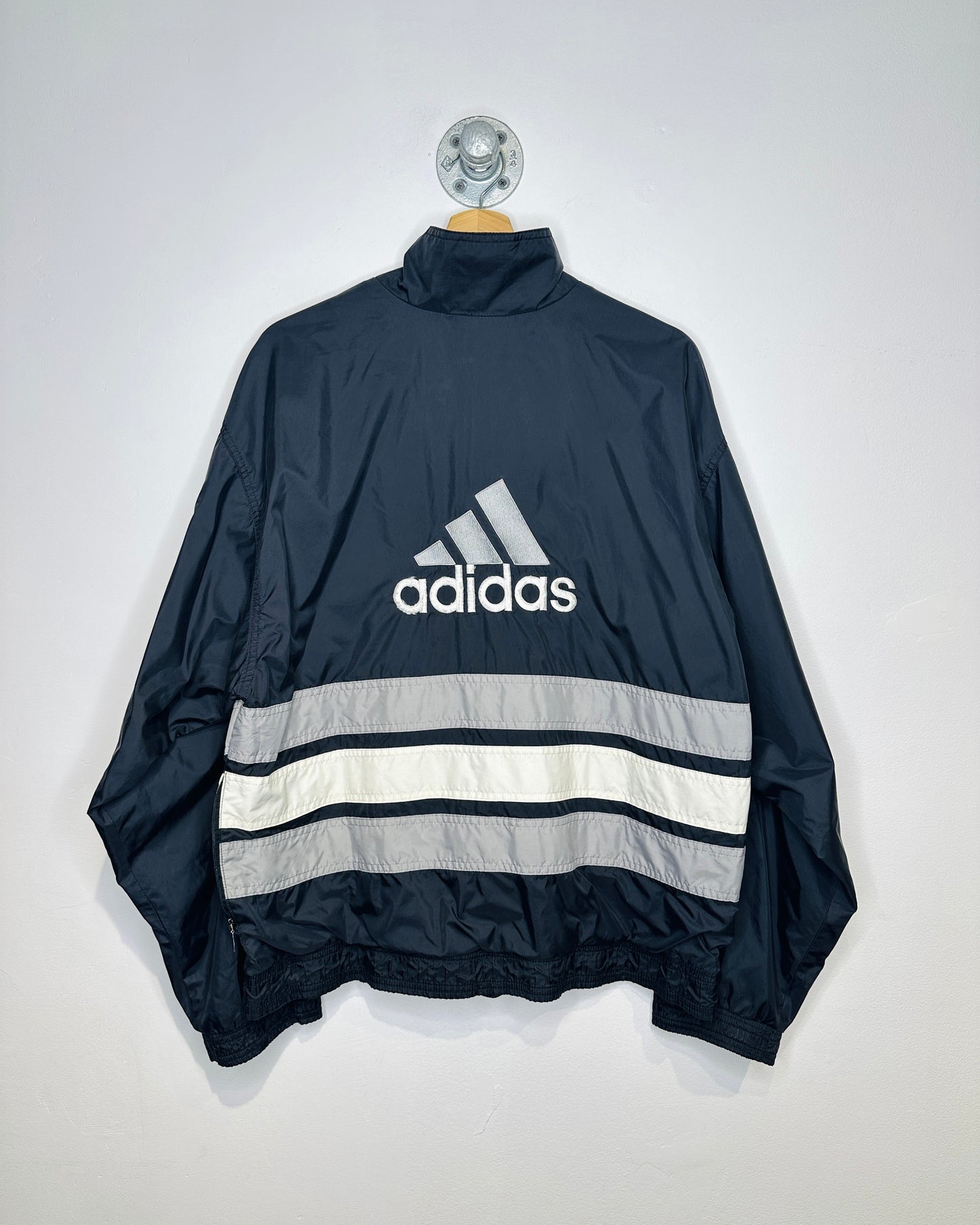 Vintage 90s Adidas Black Nylon Zip Up Jacket