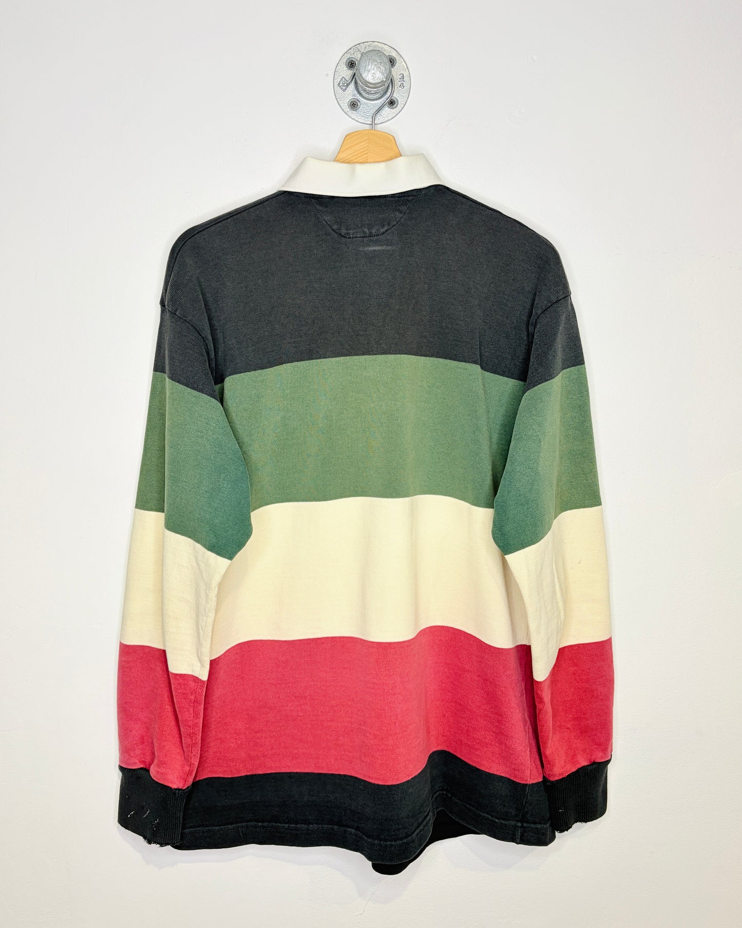 Vintage 90s Barbarian Distressed Colo Block Rugby Shirt