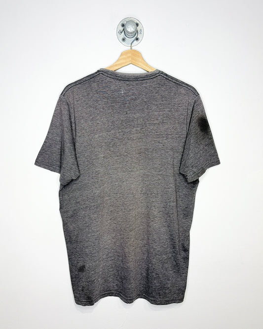 Vintage Y2K Edmonton Oilers Affliction Style Grey Tee Shirt