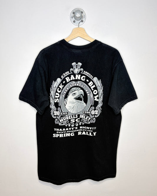 Vintage 2002 Murells Inlet Spring Rally Black Biker Tee Shirt