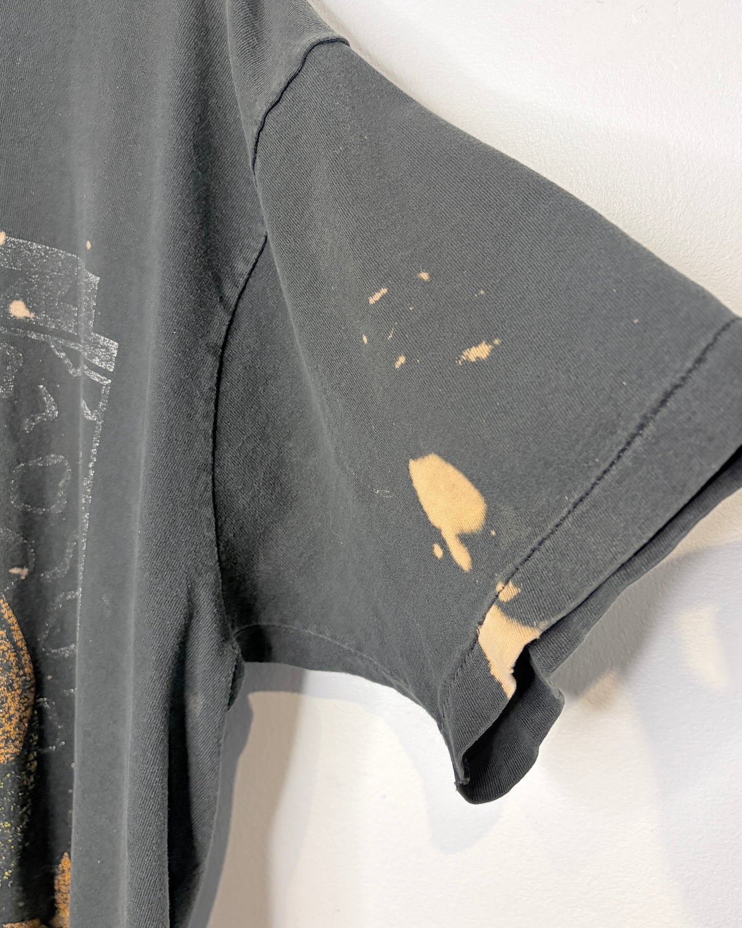 Vintage 90s Via Brazil Thrashed & Faded Black Tee Shirt