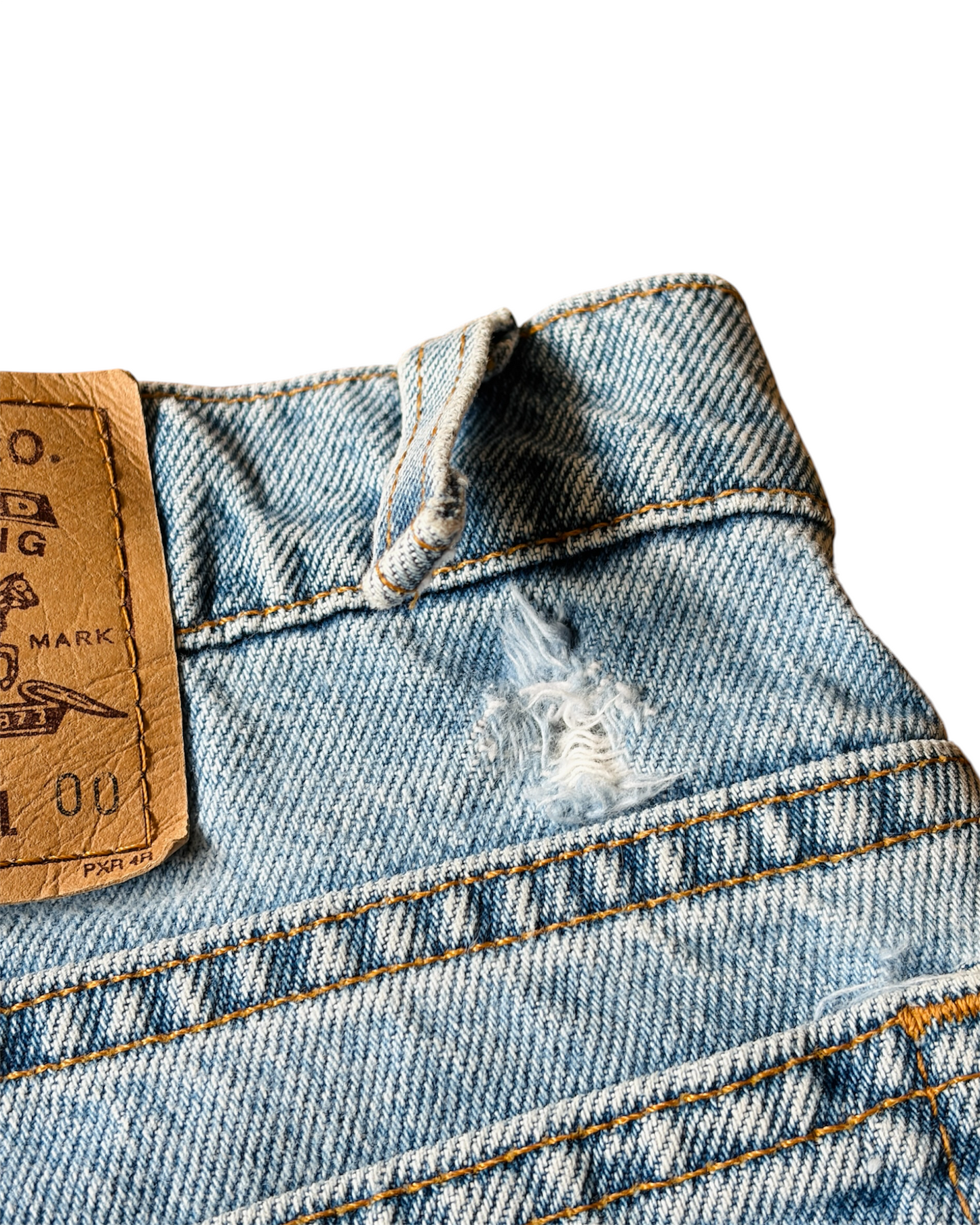 Vintage 90s Levi’s 505 Orange Tab Light Wash Jean Shorts
