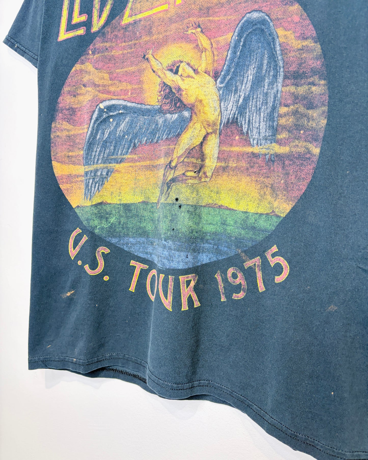 2000s LED Zeppelin U. S. Tour Faded Black Tee Shirt