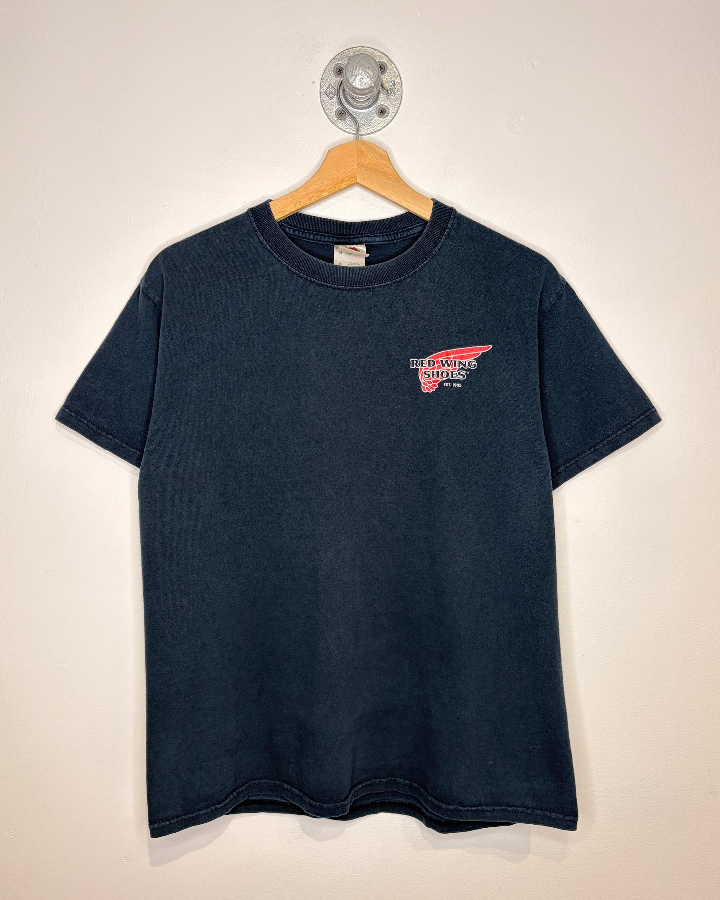 2000s Red Wing Shoes Faded Black Tee Shirt