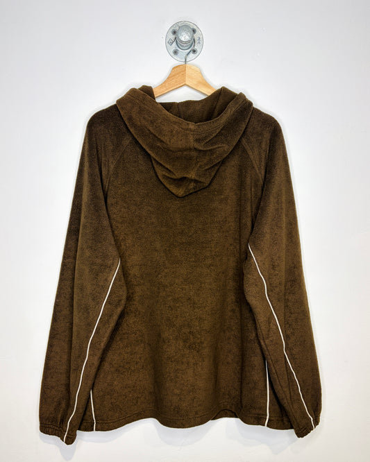 Vintage Wilson Brown Zip Up Fleece Hoodie