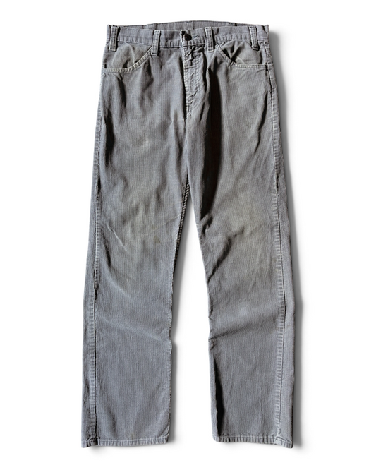 Vintage 70s Levi’s White Tab Talon Zipper Grey Corduroy Pants
