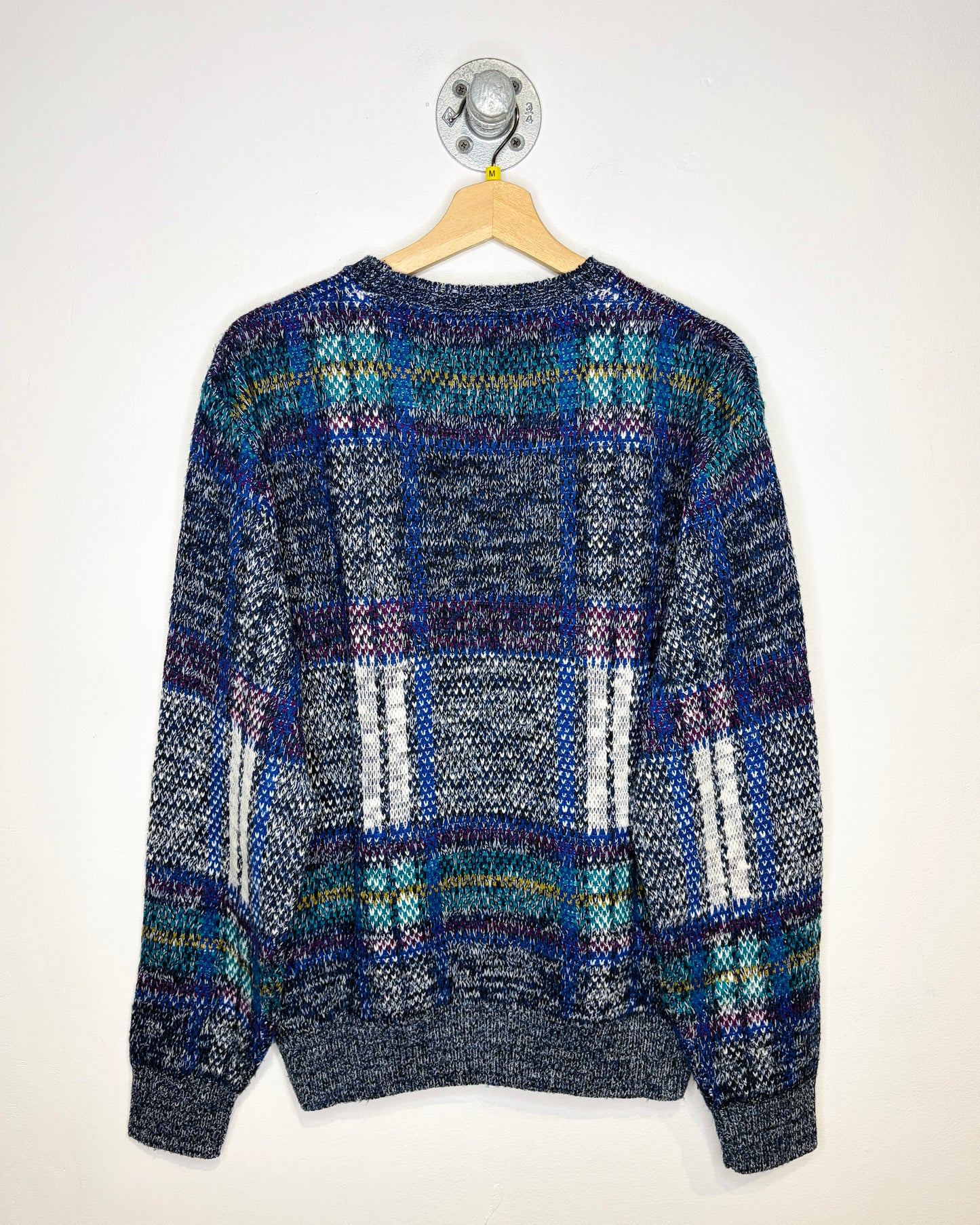 Vintage 1990s Loafers Multi Colour Abstract Printed Sweater