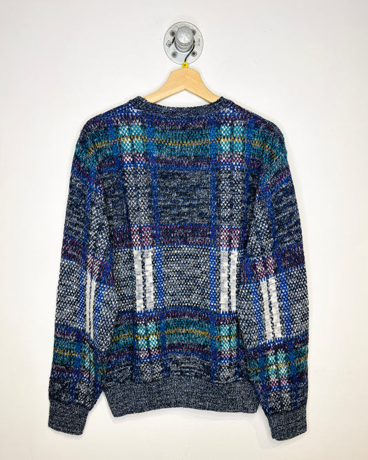 Vintage 1990s Loafers Multi Colour Abstract Printed Sweater