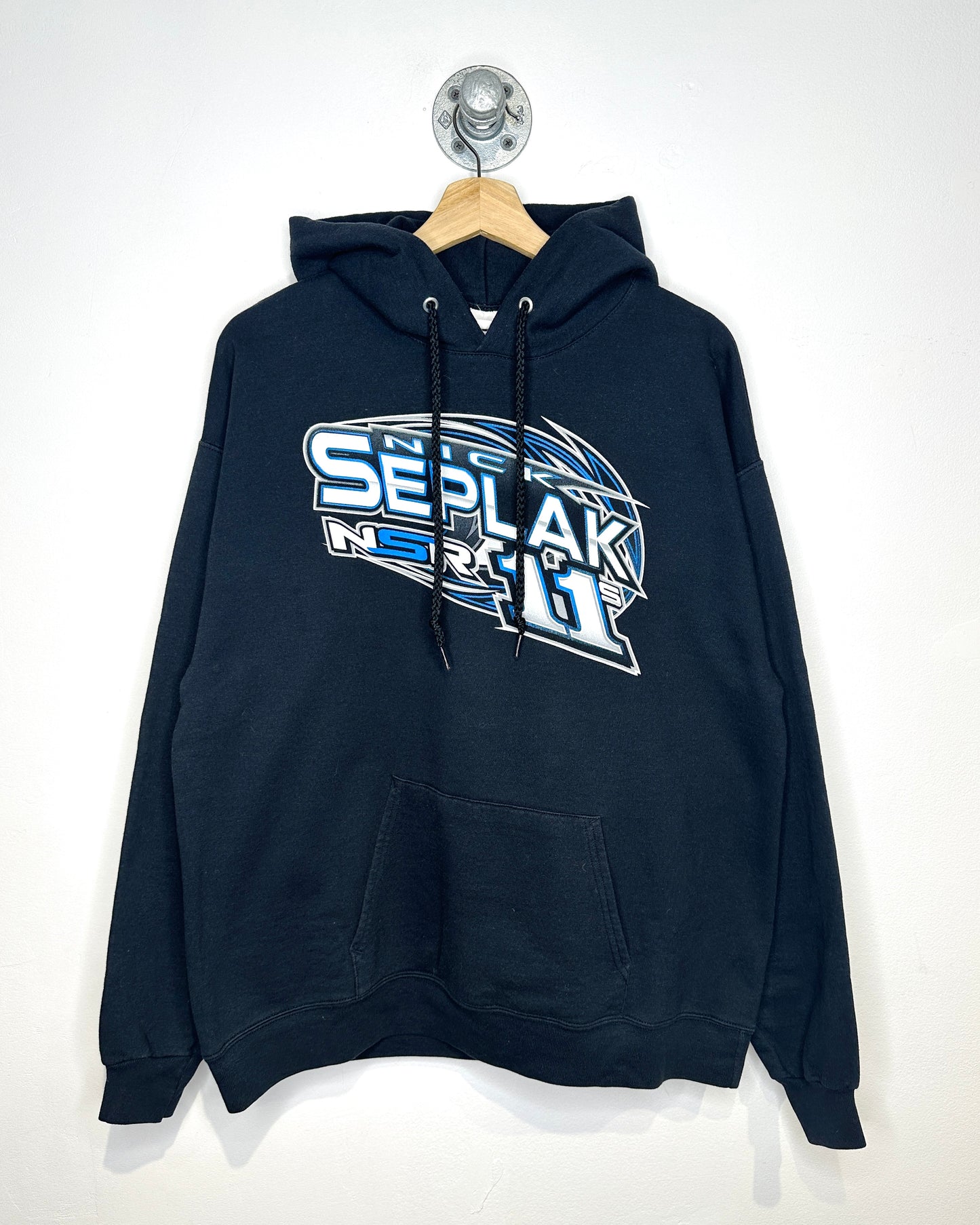 2000s Nick Seplak NASCAR Style Black Racing Hoodie