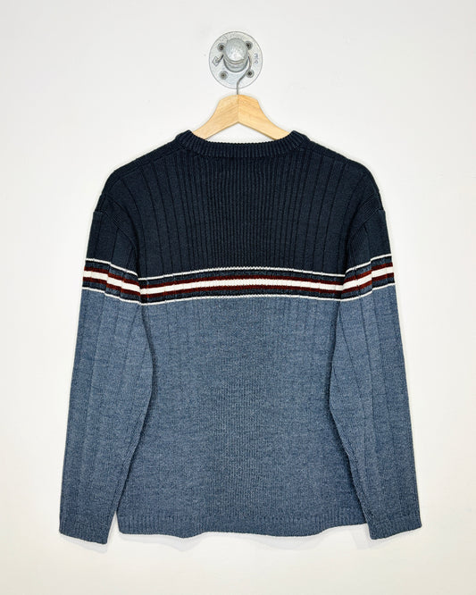Vintage 00s XG Striped Blue Ribbed Sweater