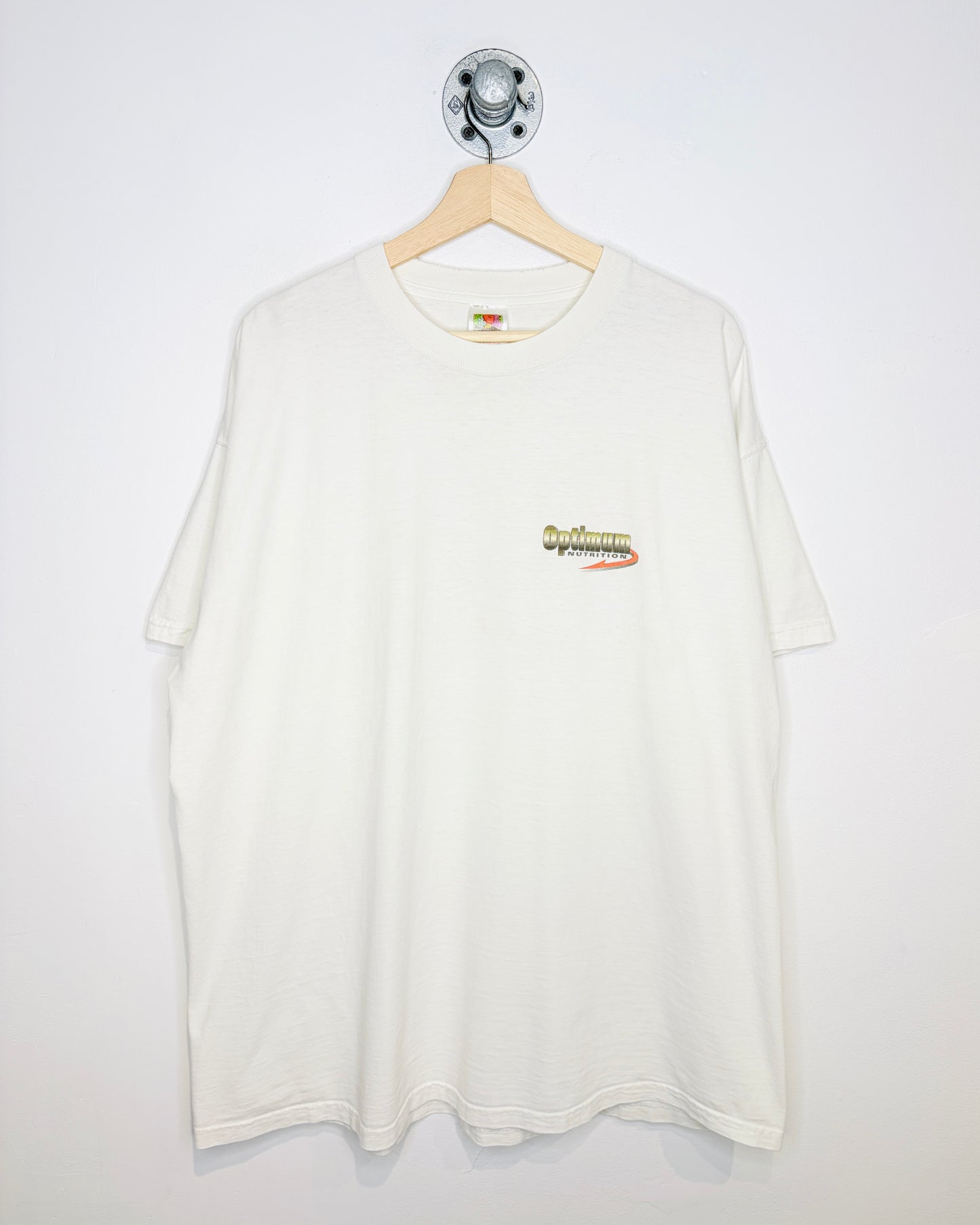 Vintage Late 90s Optimum Nutrition Whey Protein Promo White Tee Shirt