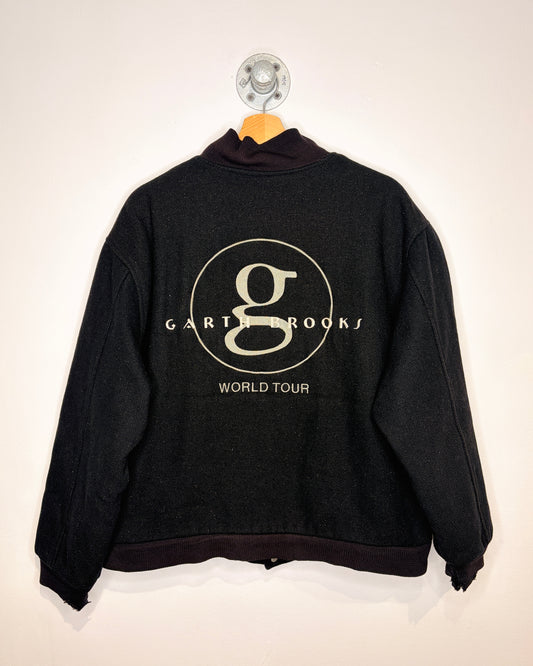 Vintage 90s Garth Brooks World Tour Black Wool Jacket