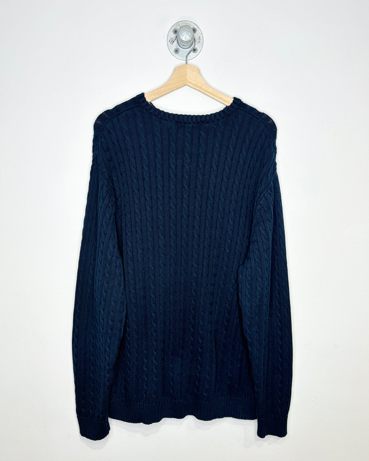 Chaps Ralph Lauren Navy Blue Cable Knit Sweater
