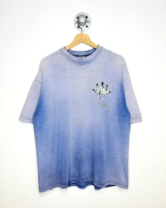 Vintage 1995 Top Dawg Heavily Faded Blue Distressed Tee Shirt