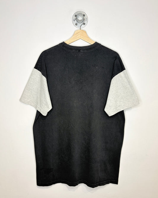 Vintage 1993 Los Angeles Raiders Two Tone Black Tee Shirt