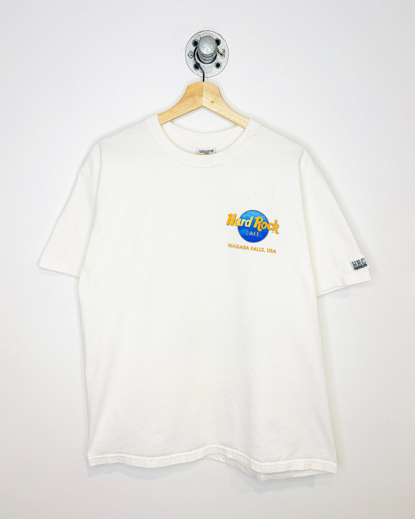 Vintage 90s Rock The Falls Hard Rock Cafe White Tee Shirt