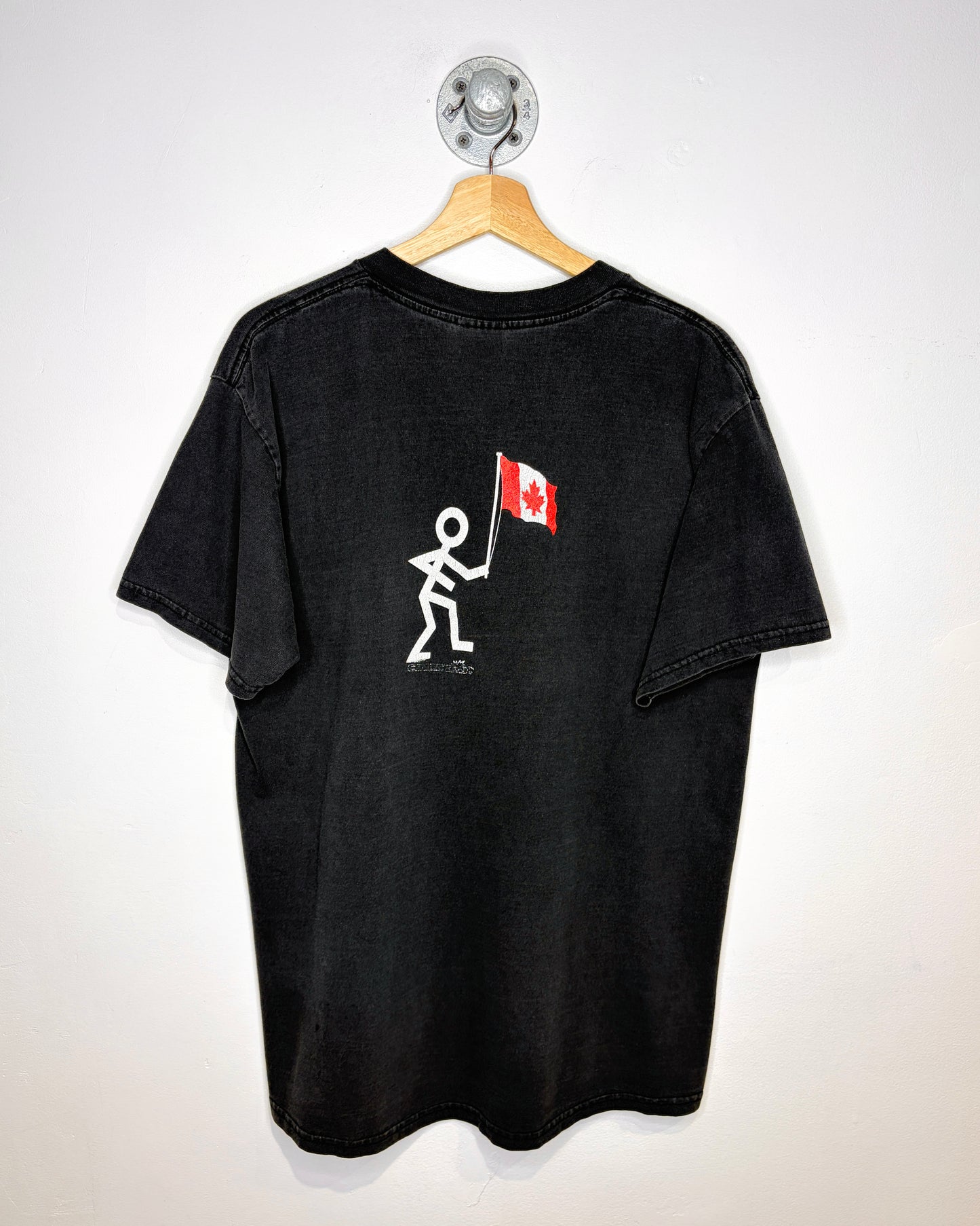 Vintage 1997 “Fukeneh” Canada Faded Black Tee Shirt