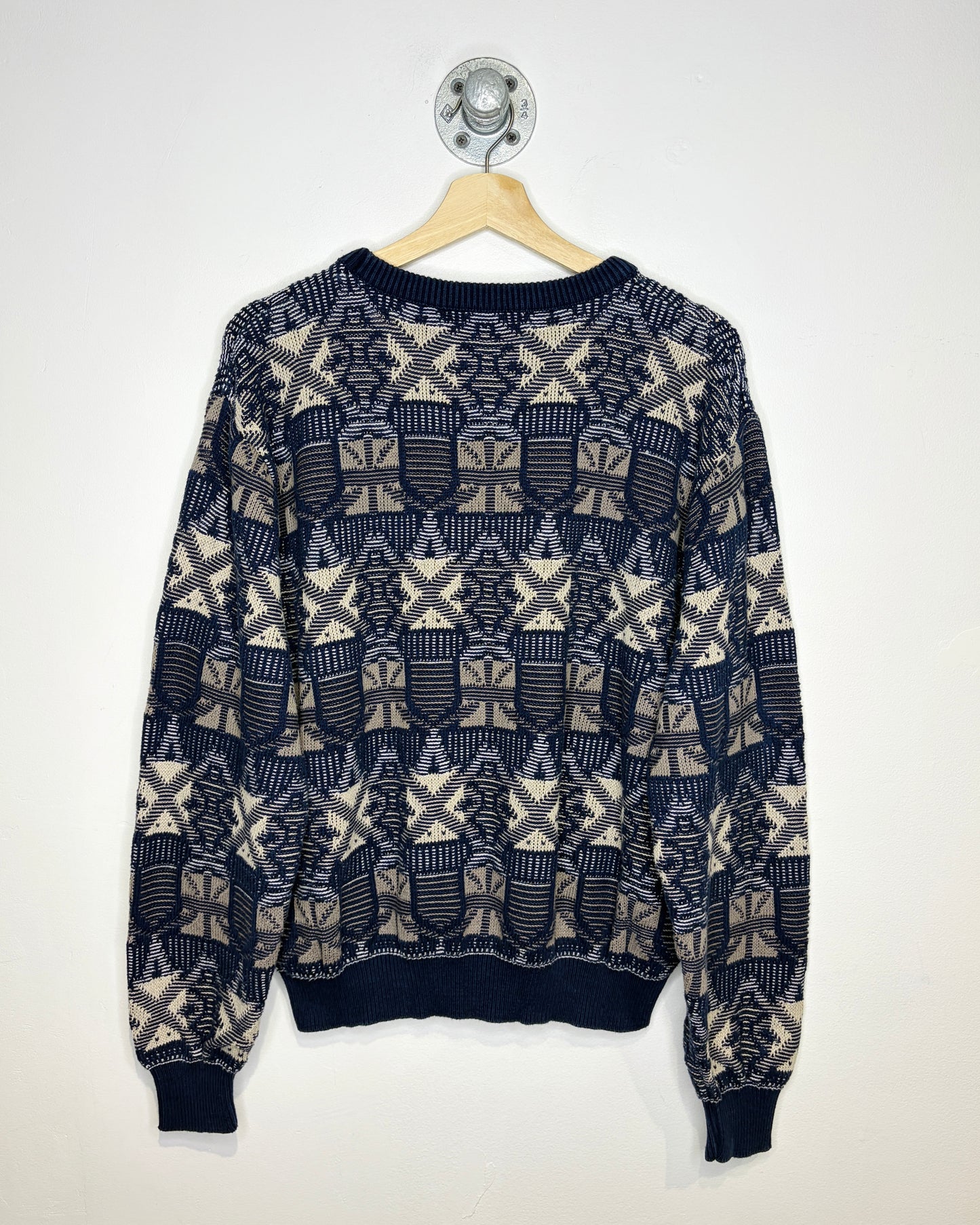 Vintage 90s Jantzen Navy Blue Textured Sweater