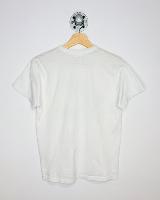 Vintage 80s Polar Bear Express Train Paper Thin White Tee Shirt