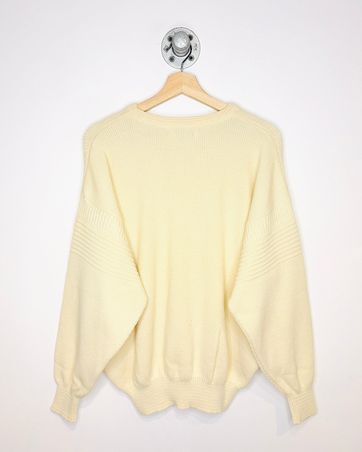 Vintage 1980s Ingo Ribbed Cream Sweater