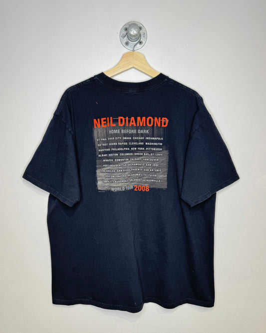 2008 Neil Diamond Home Before Dark Black Tee Shirt
