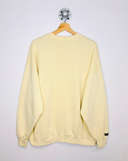 Vintage 90s Northern Michigan University Pale Yellow Crewneck Sweatshirt