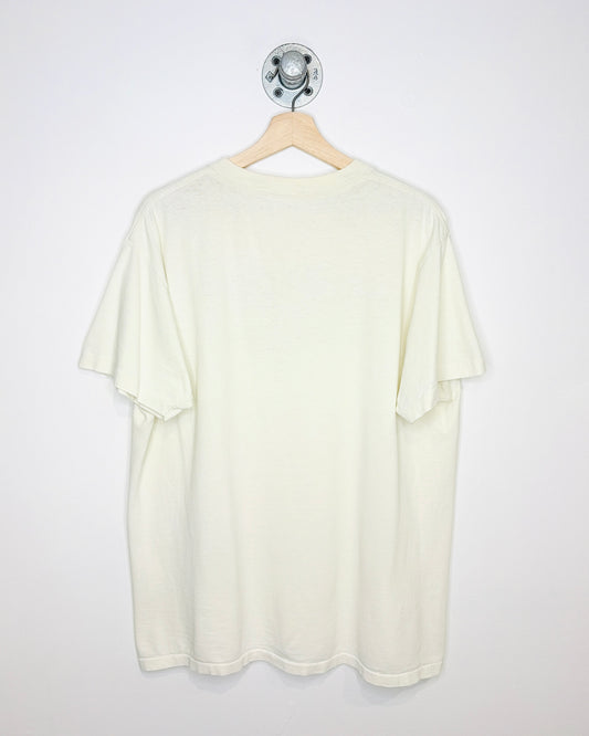 Vintage 90s Hemptown Racing Natural White Tee Shirt