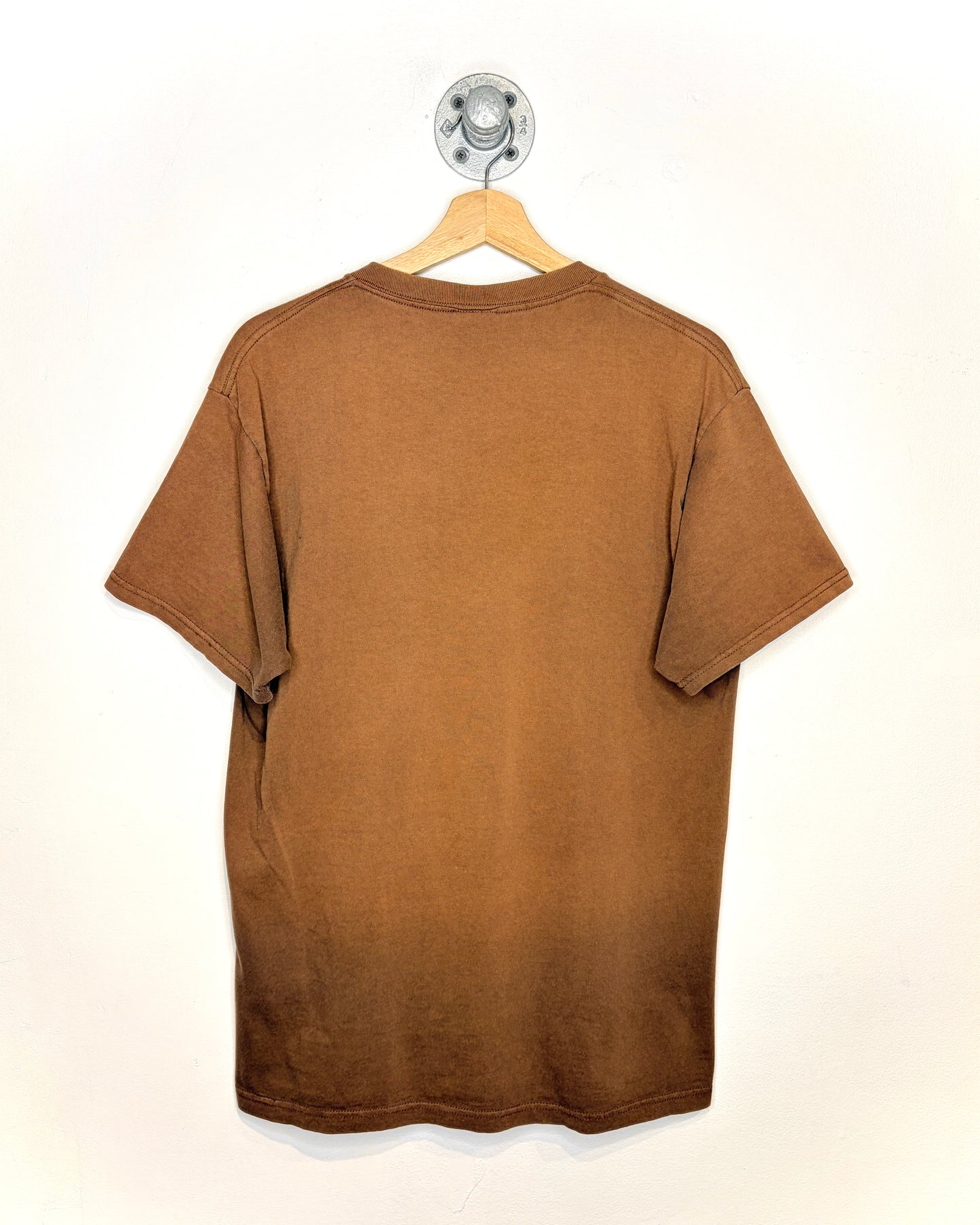 Vintage 90s Blank Fruit Of The Loom Faded Brown Pocket Tee Shirt