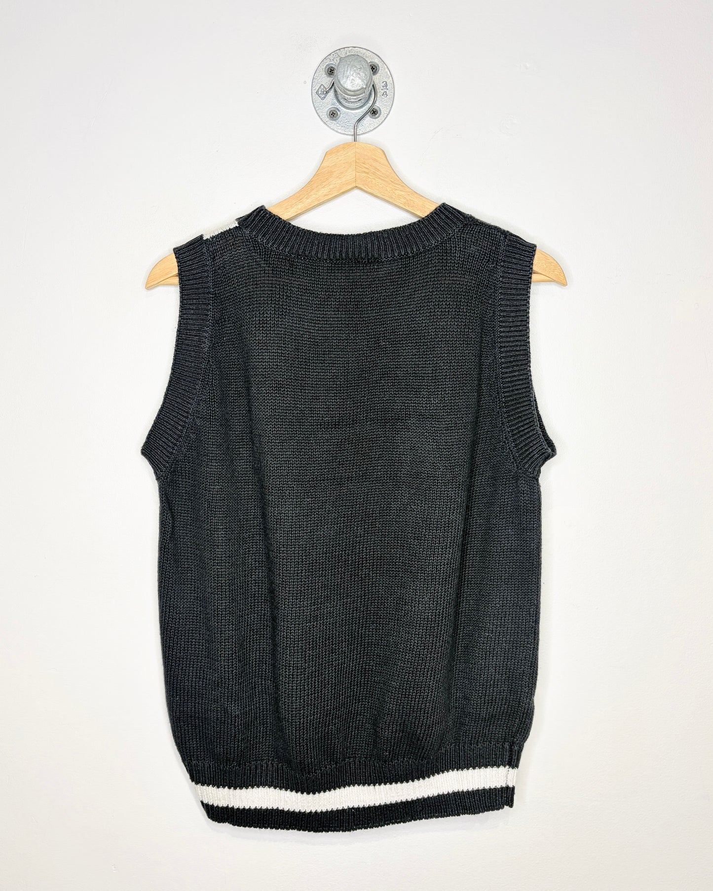 Vintage 90s Cos Cob Green & White Sweater Vest