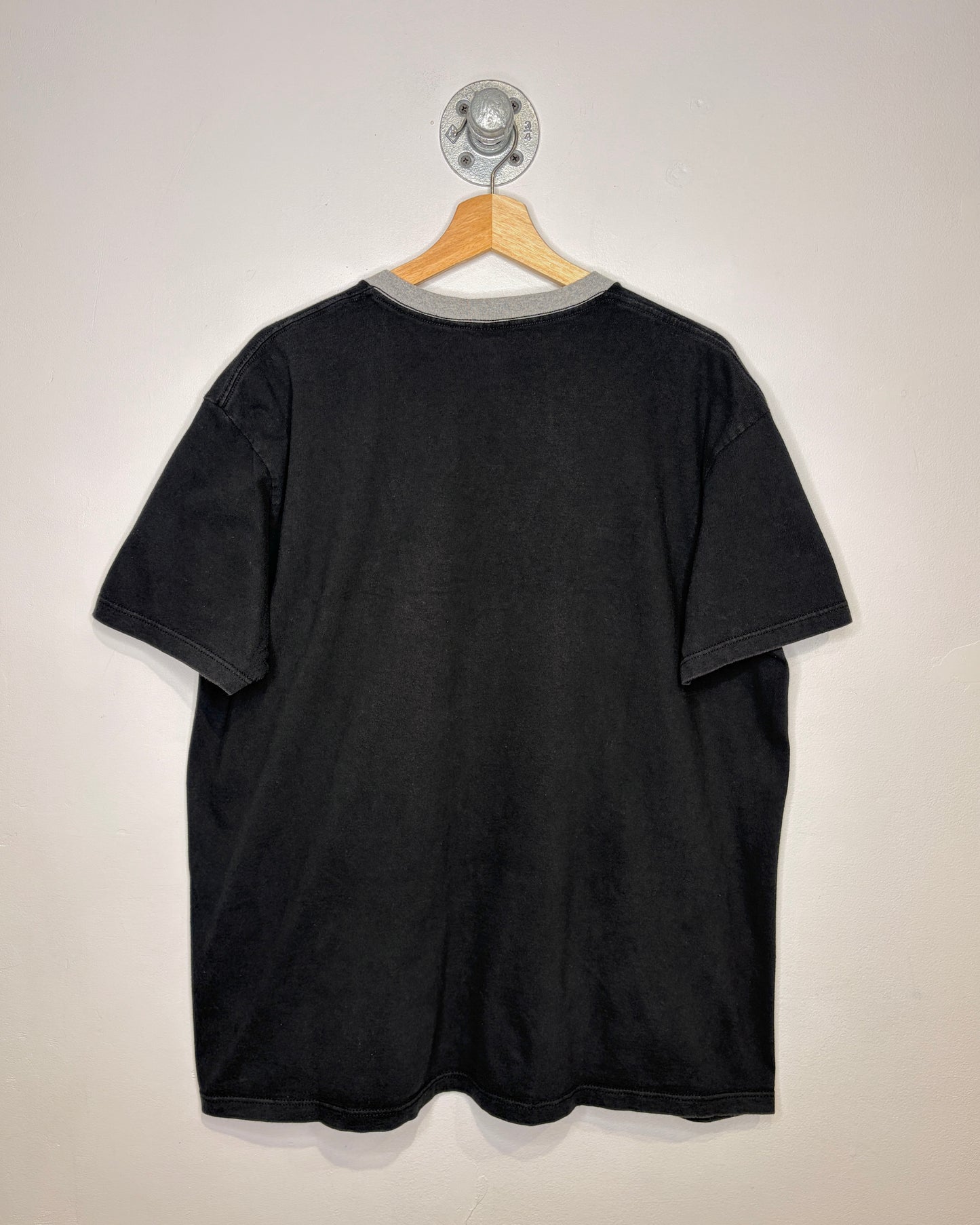 Vintage Cat Print Black Tee Shirt