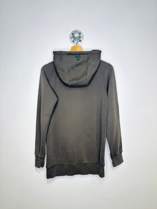 TNA Aritzia Charcoal Grey Distressed Zip Up Hoodie