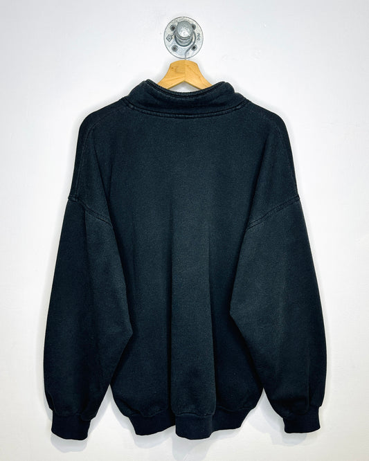 Vintage 90s Edmonton Canada Black 1/4 Zip Sweatshirt
