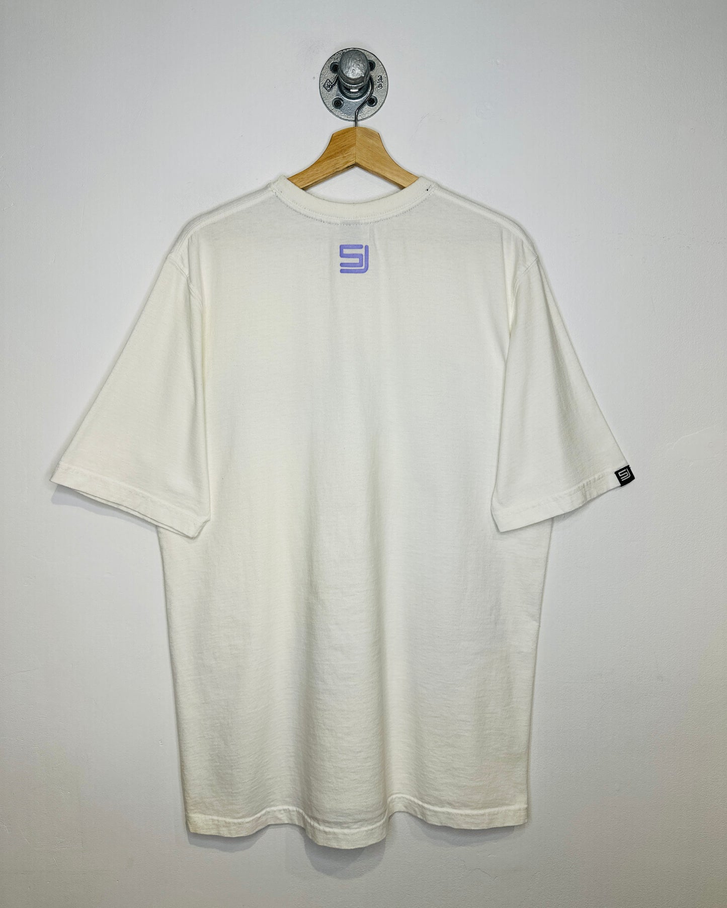 Sean John 125th Uptown Graphic Print White And Purple Tee Shirt