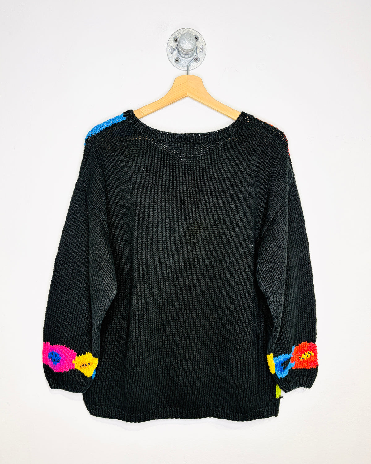 Vintage 90s Studio Collection Abstract Black Knit Sweater