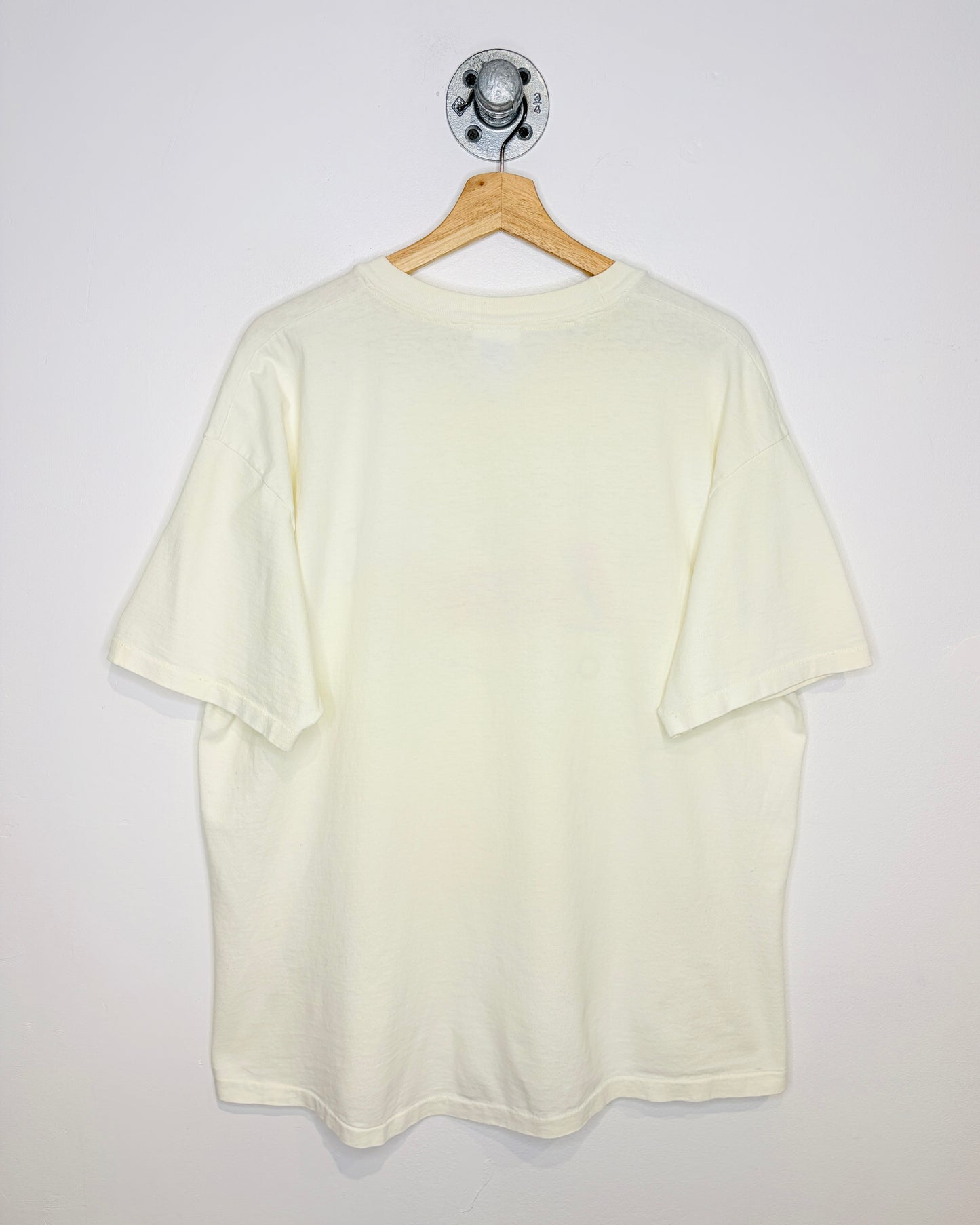 Vintage 90s Budweiser Football Natural White Tee Shirt